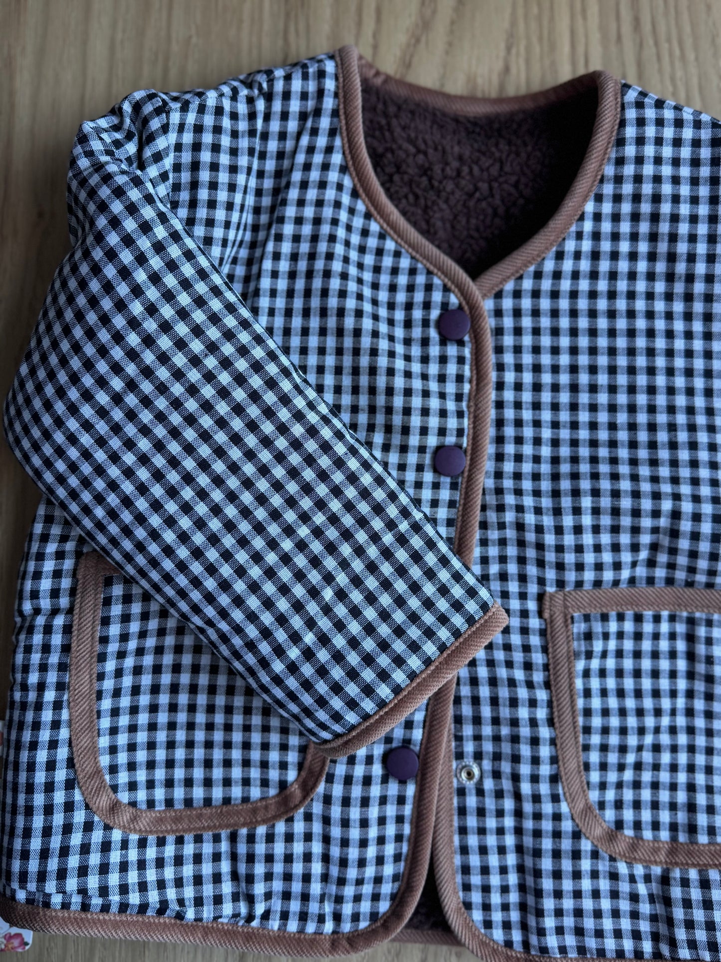 Reversible Sherpa/Gingham Jacket