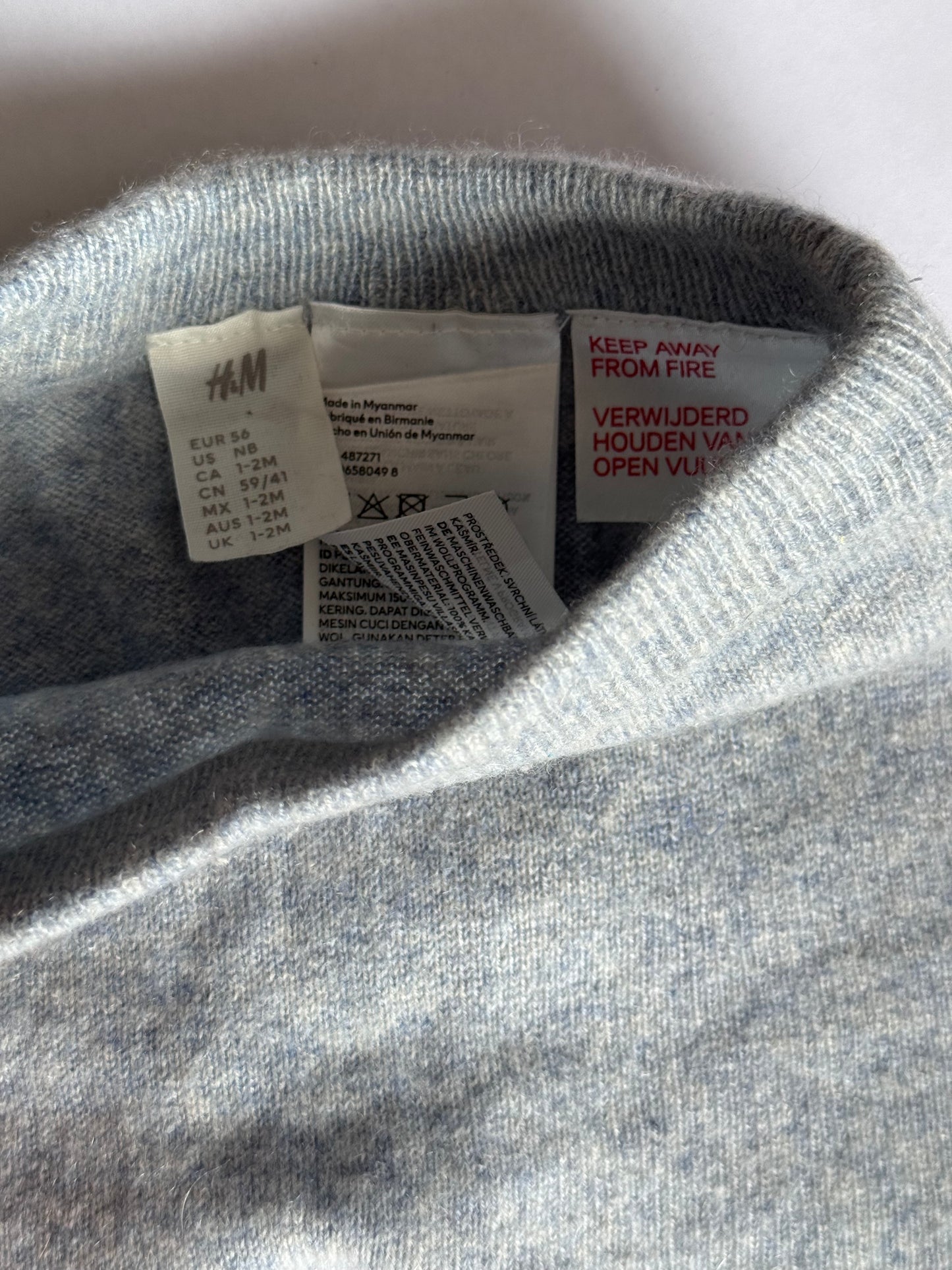 Cashmere Light Blue Trouser H&M 1-2 Months